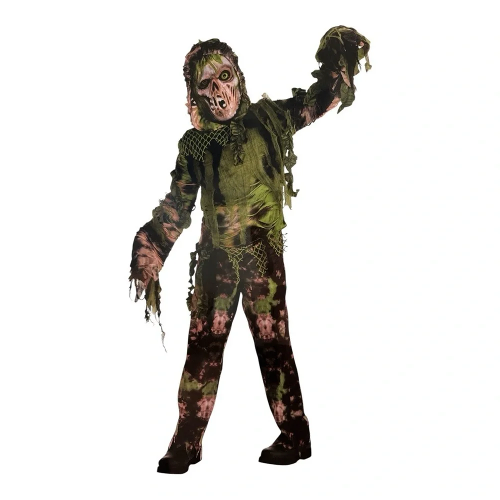 NWT Marsh Monster Child Costume Swamp Zombie Ghoul Halloween Size Medium 8-10 - Picture 2 of 5